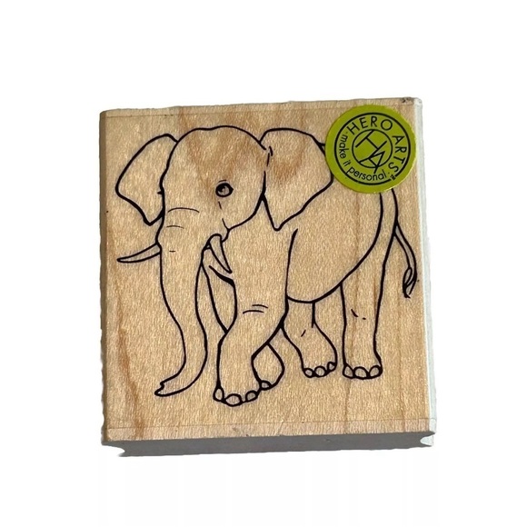 Hero Arts wood mounted rubber stamp Strolling Elephant E6413 - Picture 1 of 4